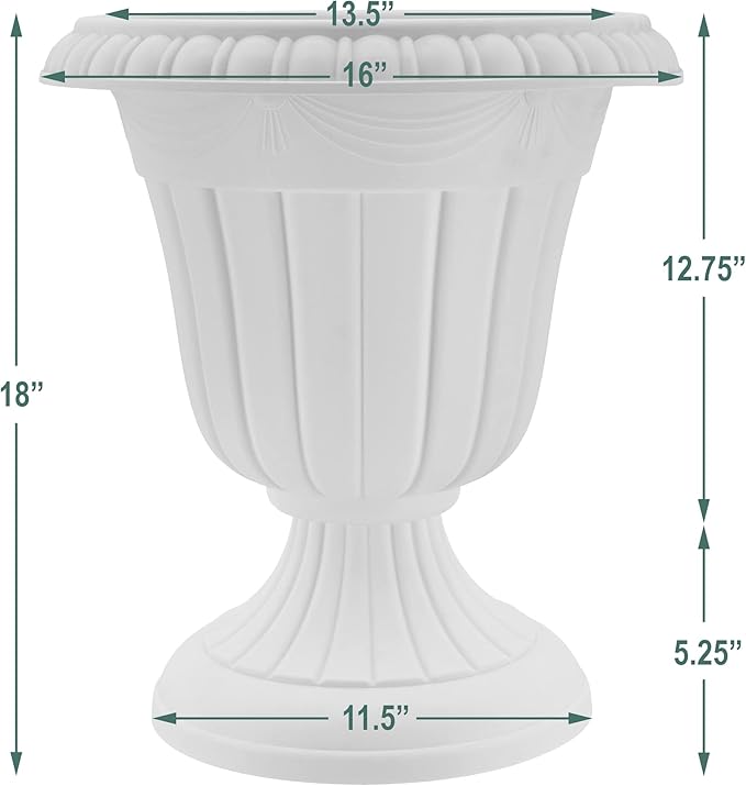 Arcadia Garden Products PL00GY Classic Traditional Plastic Urn Planter - Image 6
