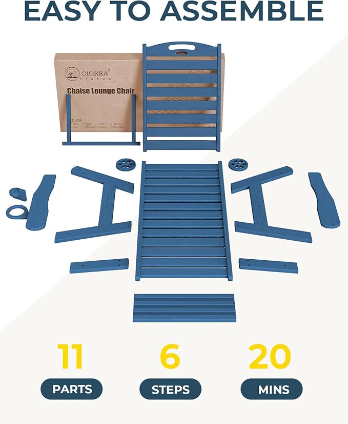 Outdoor Lounge Chair Set of 4, All Weather Patio Chaise Lounge Chair - Image 7