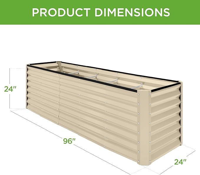 Best Choice Products 8x2x2ft Raised Outdoor Metal Garden Bed, Deep Root Box - Image 3