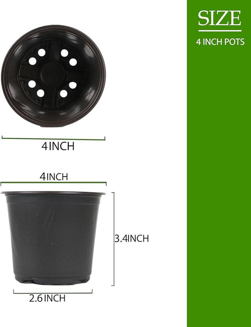 100 Packs 4 Inch Nursery Pots, 4 5 6 Inches Plastic Nursery Pots - Image 2