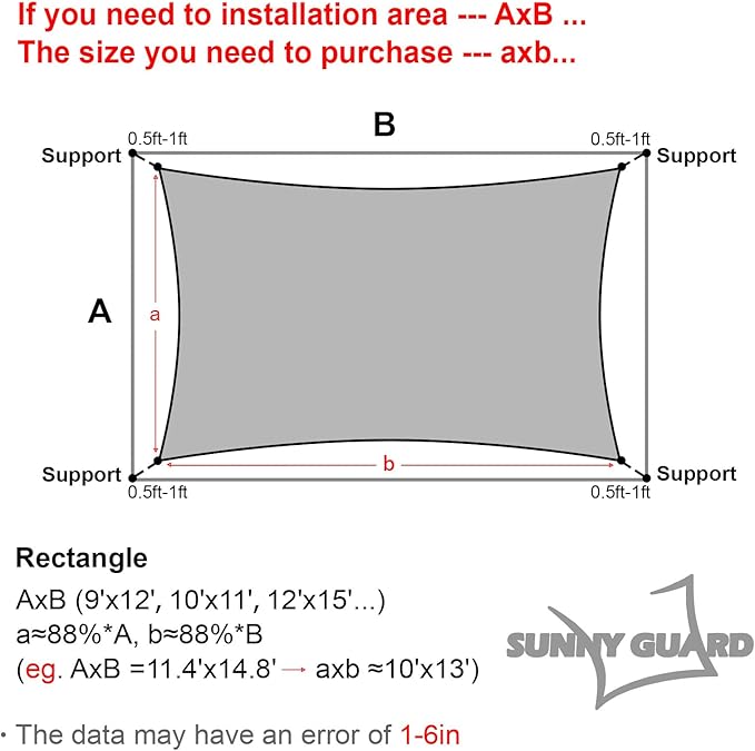 SUNNY GUARD Custom Size 19'x26' Rectangle Graphite Grey UV Block Sunshade - Image 2