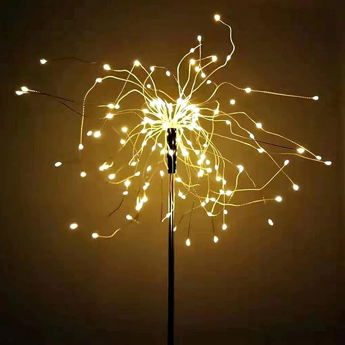 JJGoo Solar Firework Lights, 2 Pack 135 LEDs 2 Lighting Modes Solar Garden - Image 4