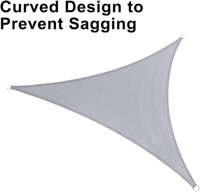 LOVE STORY Custom Size 6'x12'x13.4' Silver Grey Sun Shade Sail Triangle - Image 6