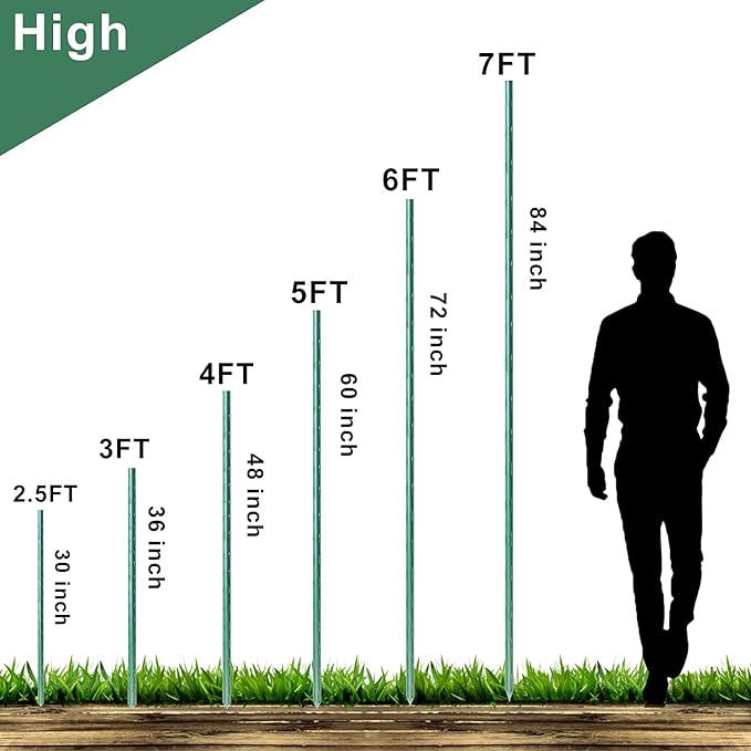 WAENLIR Garden Stakes 84 inch 7ft Sturdy Tomato Stakes, Plant Stakes - Image 2