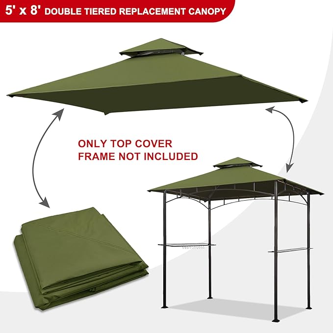 Eurmax USA High Performance Grill Gazebo Canopy Replacement Cover 5x8 BBQ - Image 4