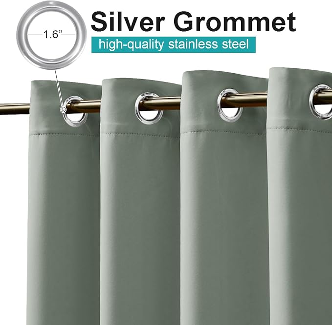 NICETOWN Outdoor Curtain for Patio Waterproof, W66 x L95 inch Sun Blocking UV - Image 2