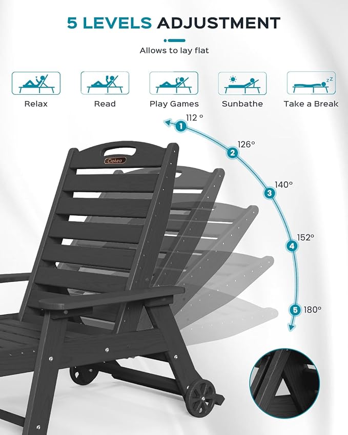 Ciokea Lounge Chair Outdoor, Oversized Chaise Lounge Chair - Image 4