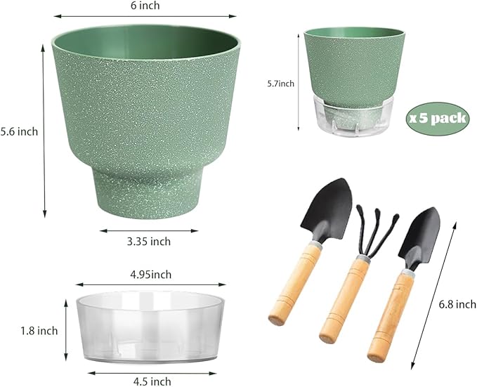 Green Self Watering Plant Pots - Image 3