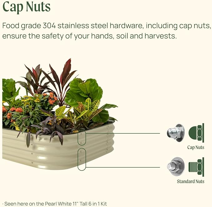 Vego garden Raised Garden Bed Kit, Pearl White - Image 4