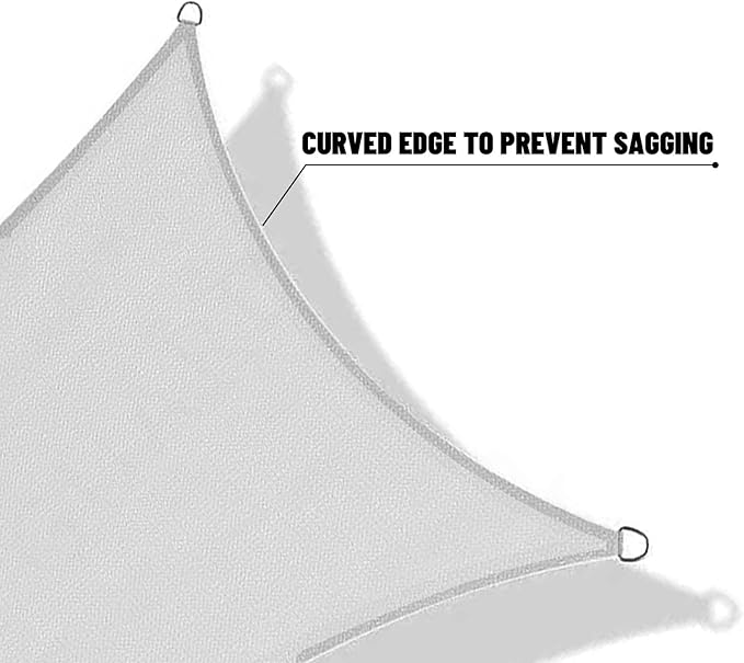 SUNNY GUARD Custom Size 6'x8'x10' Silver Grey Sun Shade Sail Right Triangle UV - Image 7