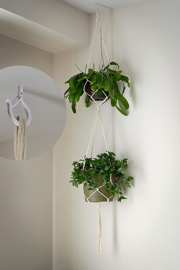 PlusRoc 30 Pack Ceiling Hooks for Hanging Plants Outdoor String Lights Heavy - Image 3