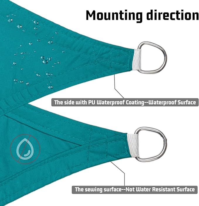 LOVE STORY Right Triangle 8'x10'x12.8' Waterproof Sun Shade Sail Canopy UV Block - Image 4