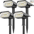 Solar Spot Lights Outdoor 1000 Lumens, 64 LEDs IP67 Waterproof Landscape by AOUNQ