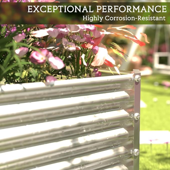 2 Pack Tall 8x3FT Corrugated Galvanized Steel Raised Garden Bed Outdoor - Image 4