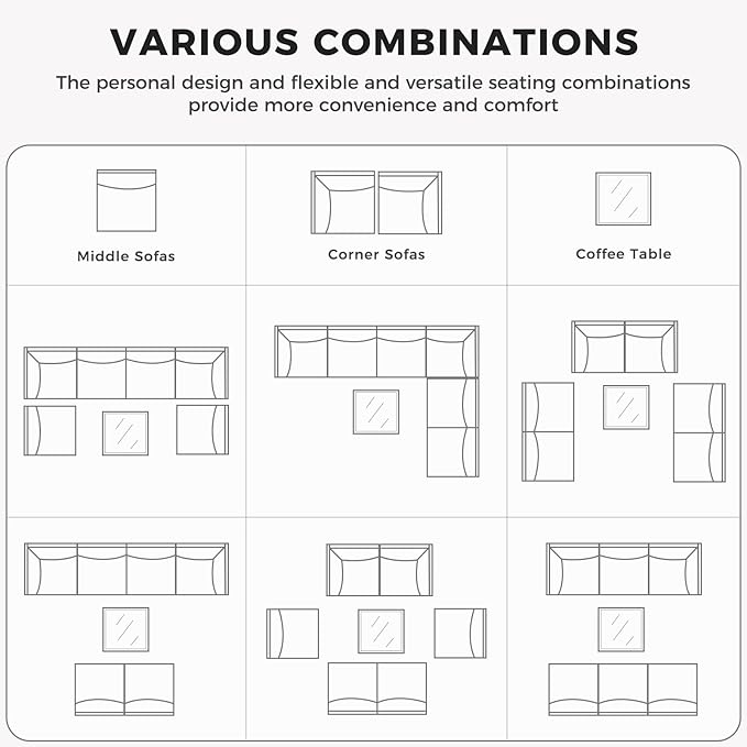 Grand patio 3-Piece Wicker Patio Furniture Set, Retro Outdoor Sectional Sofa - Image 8