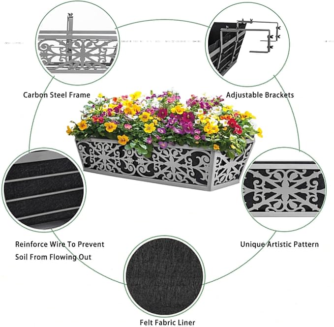 4 Pack 24 Inch Window Boxes Planter - Image 3