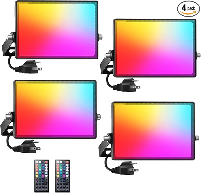 Onforu LED Flood Light Outdoor 250W Equivalent, 25W Color Changing RGBW by Onforu