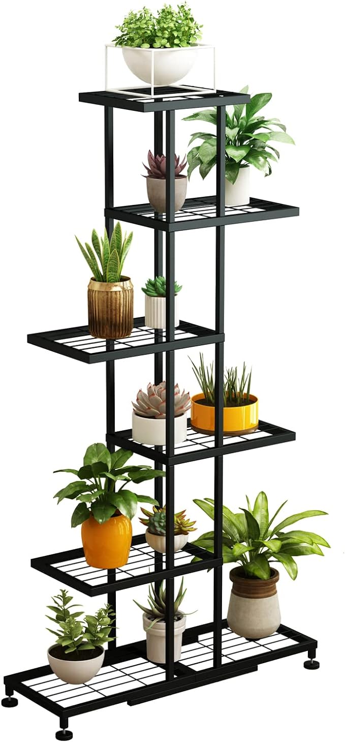 Metal Plant Stand, 6 Tier 12 Potted, Upgrade Multiple Plant Rack Shelf Organizer by Twhep