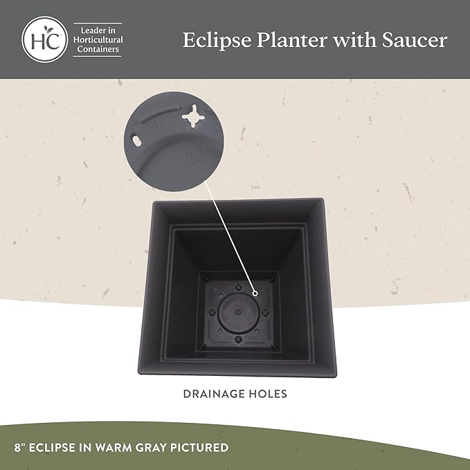 The HC Companies 8 Inch Eclipse Square Planter Pots - Image 3
