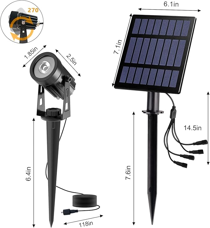 T-SUN RGB Solar Spotlights Outdoor, Halloween Decoration Solar Landscape - Image 6