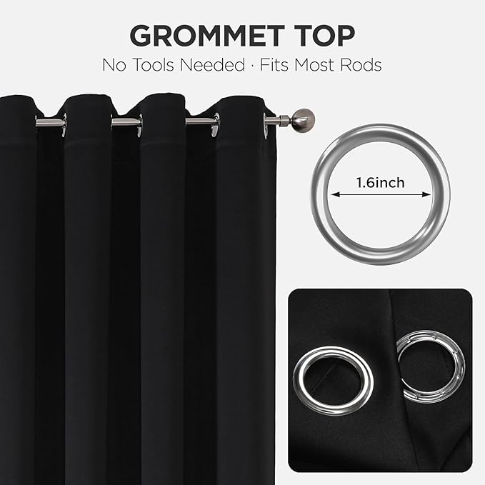 Joydeco Blackout Door Curtain for Doorway Privacy 84 Inches Long, Grommet - Image 9