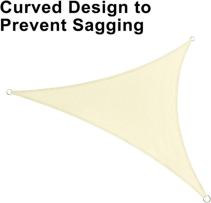 LOVE STORY Custom Size 10'x20'x22.4' Butter Cream Sun Shade Sail Right Triangle - Image 6