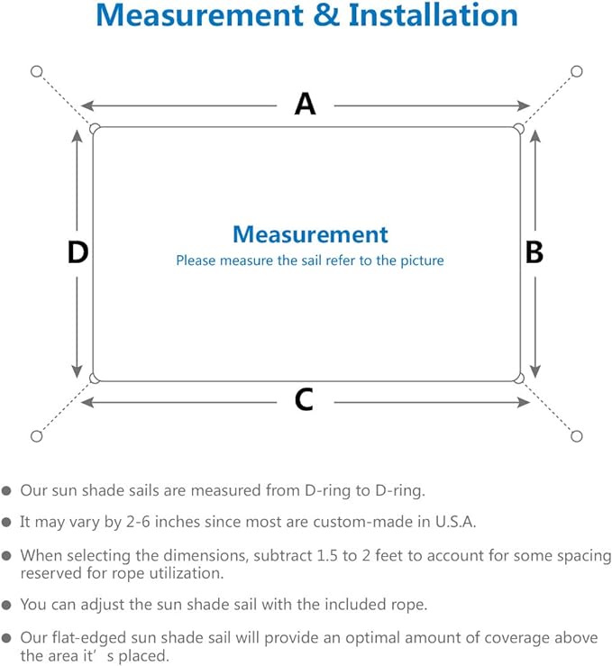 Eden's Decor Straight Flat-Edged Sun Shade Sail Rectangular 5' x 20' Beige - Image 3