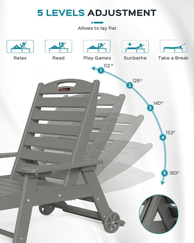 Ciokea Lounge Chair Outdoor, Oversized Chaise Lounge Chair - Image 4
