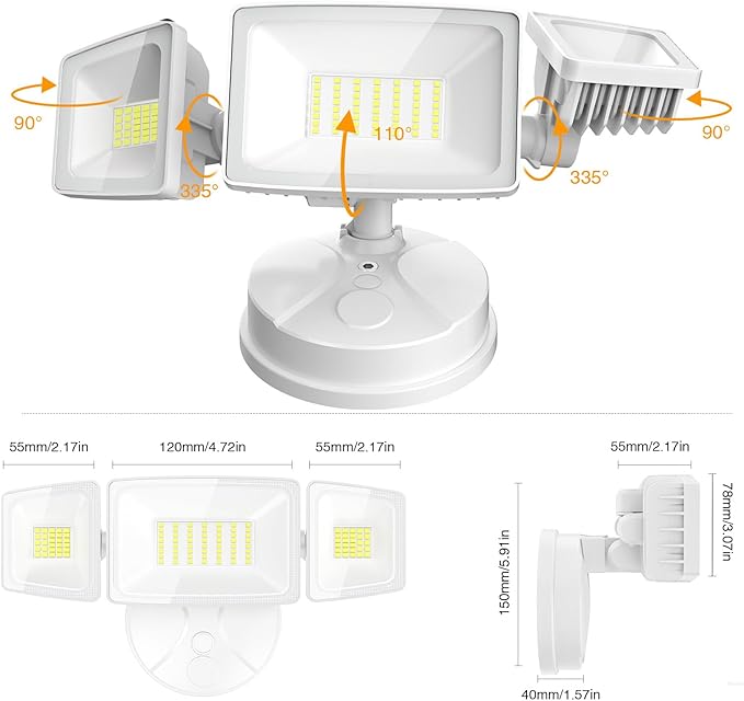 Onforu 2 Pack 75W Flood Lights Outdoor, 7000LM LED Flood Lighting Outdoor - Image 9