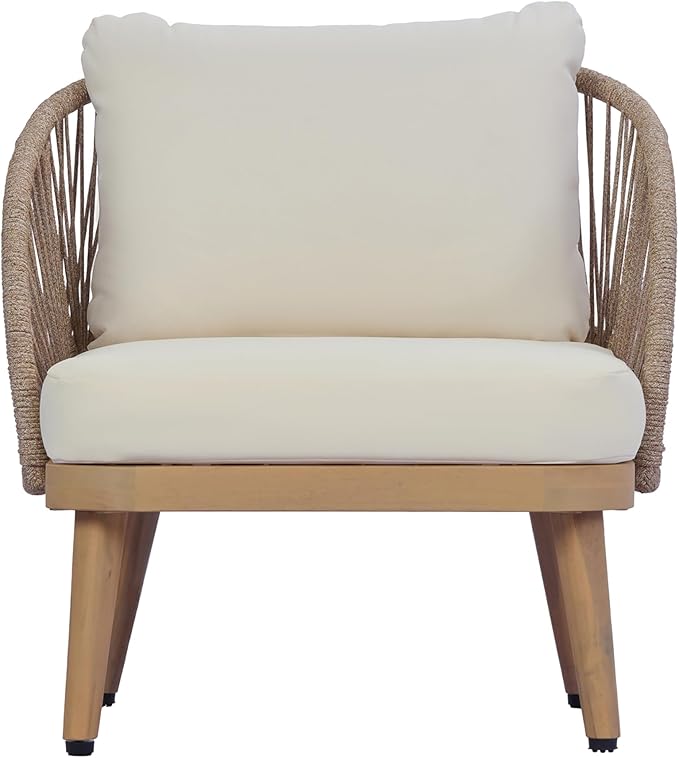 Merax 4-Piece Acacia Wood Patio Conversation Set - Image 5