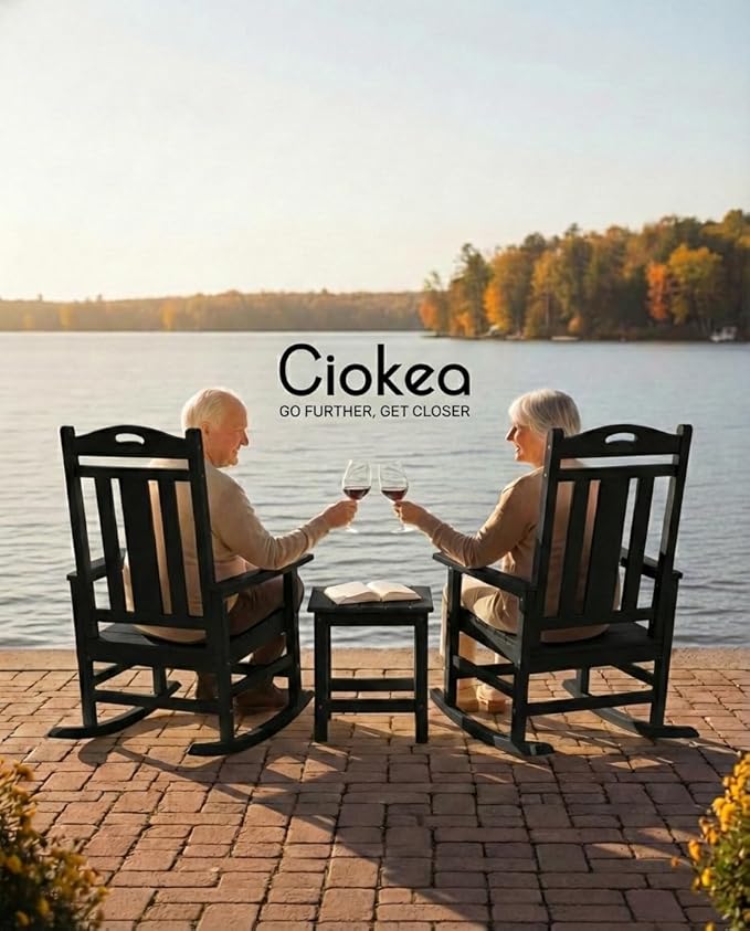 Ciokea Oversized Outdoor Rocking Chair, 380lbs Heavy-Duty Large Patio Rocker - Image 5