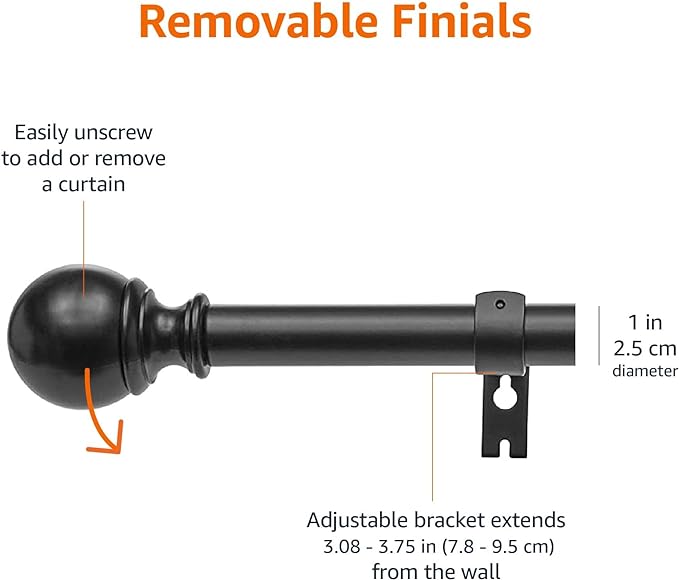 Amazon Basics Sturdy Adjustable Curtain Rod - Image 3