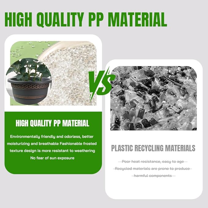 4 Pack 16 Inch Large Plant Pots, Plastic Flower Pot - Image 3