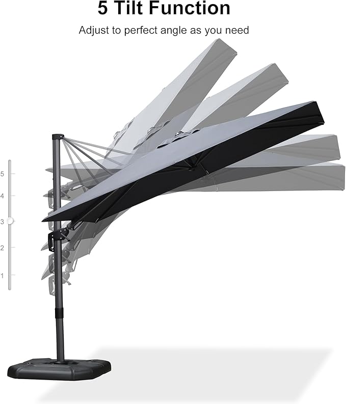PURPLE LEAF 6.5' X 10' Right-left Tilt Patio Umbrella - Image 8