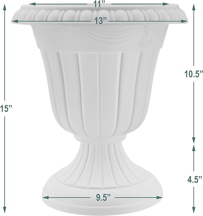 Arcadia Garden Products PL10GY Indoor/Outdoor Classic Traditional Plastic Urn - Image 6