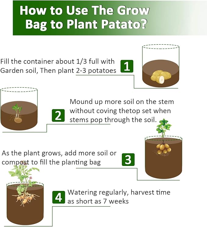 JJGoo Potato Grow Bags, 3 Pack 10 Gallon - Image 6