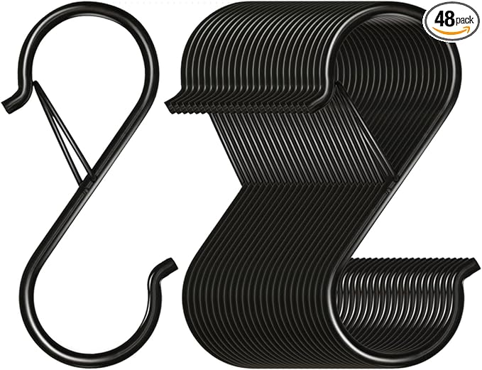 48 Pack S Hooks for Hanging, 3.5 inch Heavy Duty Metal S Hooks by Waitkey