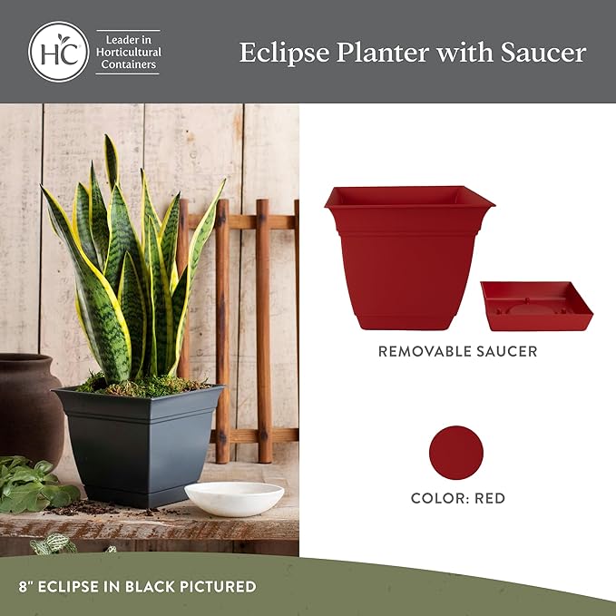 The HC Companies 10 Inch Eclipse Square Planter Pots - Image 2