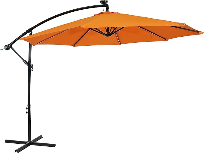 Sunnydaze 10' Solar Offset Patio Umbrella - Image 10