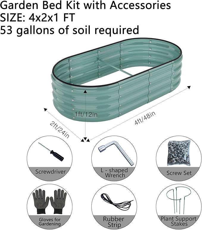 Galvanized Metal Planter Raised Garden Bed Kit - Image 2