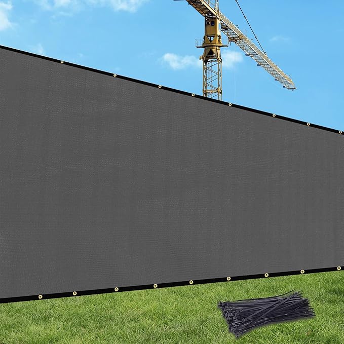 UPGRADE Privacy Fence Screen 6'x4' Dark Grey Outdoor 90% Visibility Blockage by UPGRADE