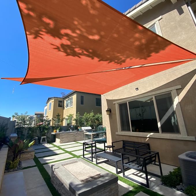 SUNLAX Sun Shade Sail 8' x 12' x 14.4' Terra Red Rectangle Canopy Sail Shade by SUNLAX