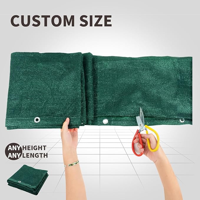 LOVE STORY Custom Size 3'x14' Dark Green Balcony Privacy Screen, UV Block - Image 2
