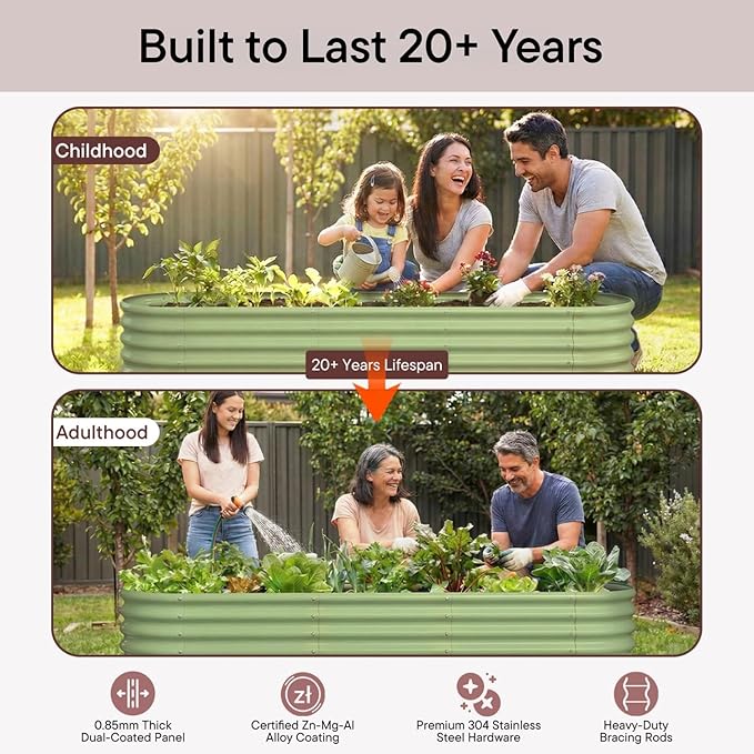 6-Pack 18” Tall Galvanized Raised Garden Beds – New Home Garden Layout - Image 8