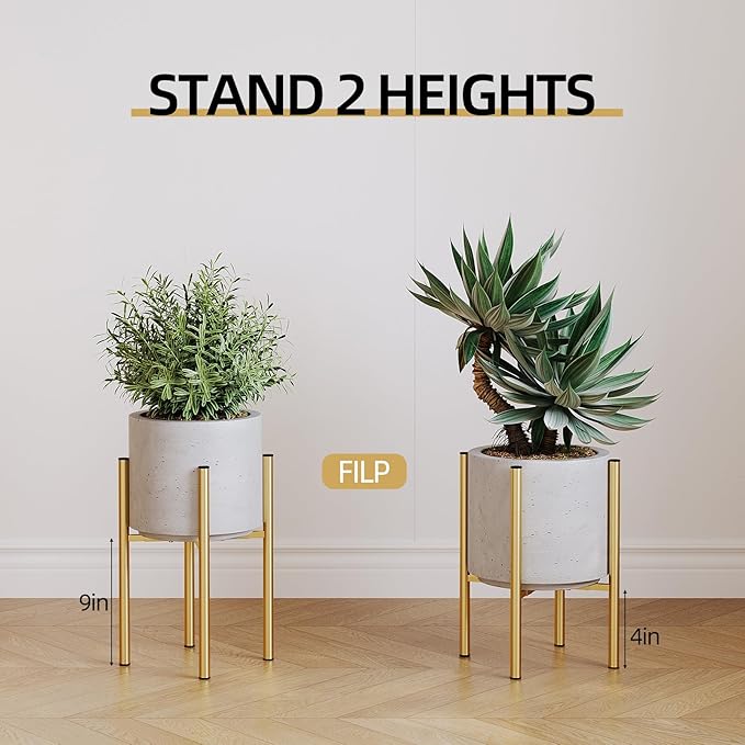 Adjustable Metal Plant Stand Indoor, Mid Century Modern Outdoor Planter Holder - Image 6