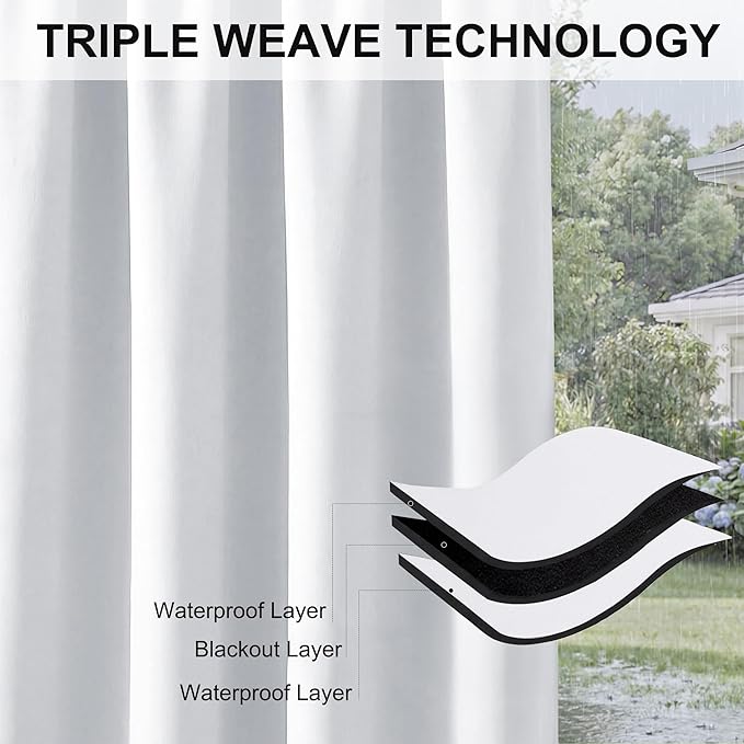 RYB HOME Extra Wide Outdoor Curtains - Image 7