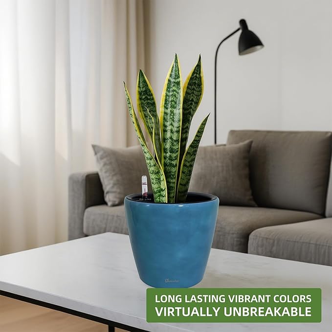 Dexceder 11x10 Inches Self Watering Planter Indoor Outdoor, Inner Pot Design - Image 6