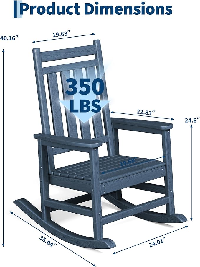 HDPE Rocking Chair Outdoor Set of 6 - Image 2
