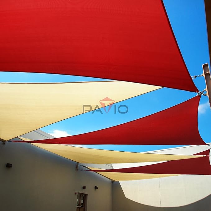Patio Paradise 6' x 6' x 6' Sun Shade Sail Triangle Canopy Shade Cloth Fabric - Image 6