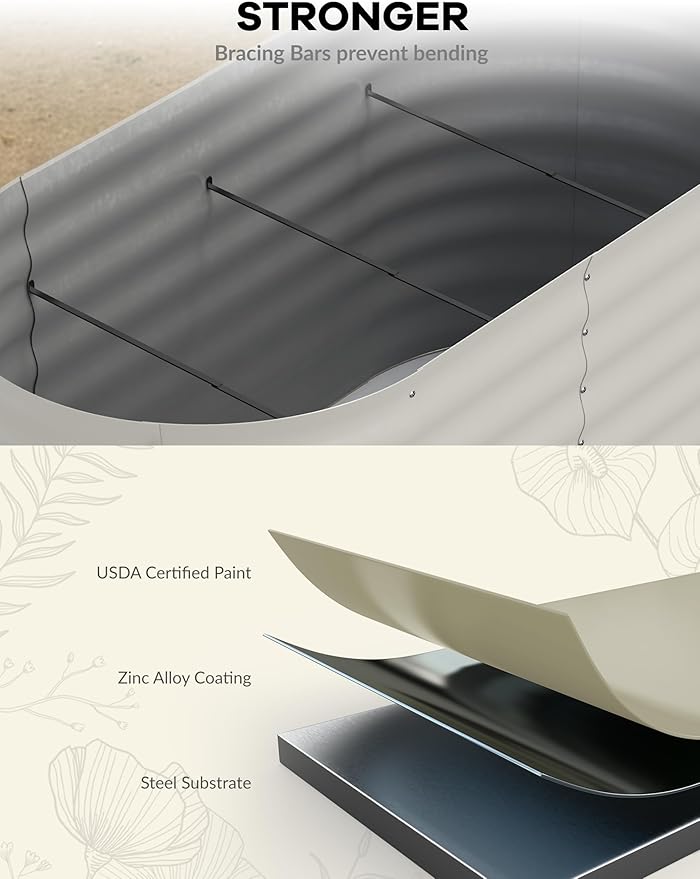 GarveeLife 8x2x2 ft Galvanized Raised Garden Bed - Image 3